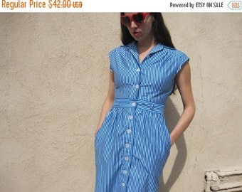 Vintage 50's 60's Day Dress Shirt Dress Woman's Gents Ladies Print XS S Pre-owned main image 1