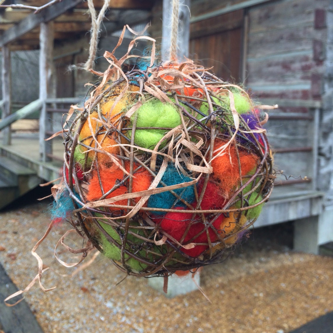 Bird Nesting Ball 6 inch round multi color