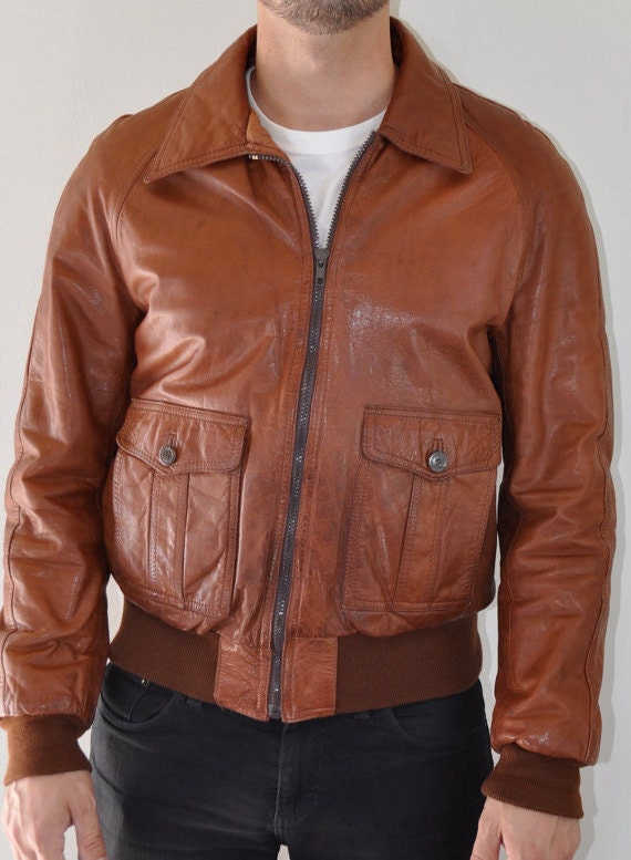 vintage leather jacket. Vintage brown leather reversible