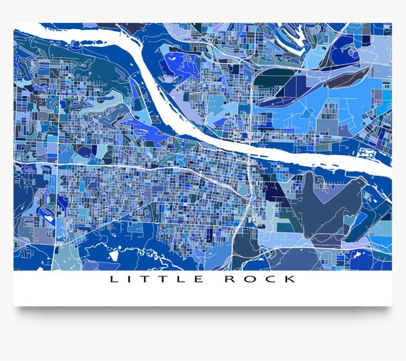 Little Rock Map Print Little Rock Arkansas City Map by MapsAsArt