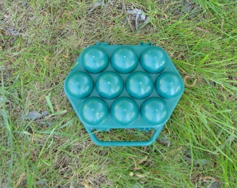 Vintage Soviet Egg Basket, Egg Storage, Eggs Holder for 10 Eggs, Red Plastic Container, Made in USSR
