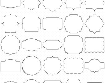 50 Classic Digital Frames, Borders Clip Art, Digital Clipart, Digital Download, Clipart Frame, Frames Clipart, Digital Labels, Basic Frames