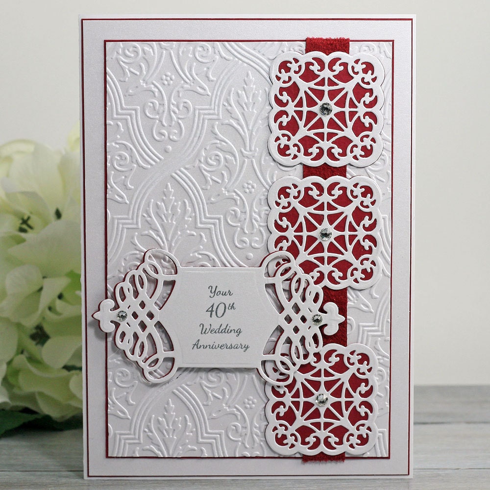 40th Anniversary Card Ruby Anniversary Ruby Wedding