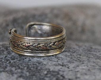 ring vintage silver Tibetan man. Adjustable