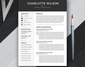 resume template and cover letter template professional design