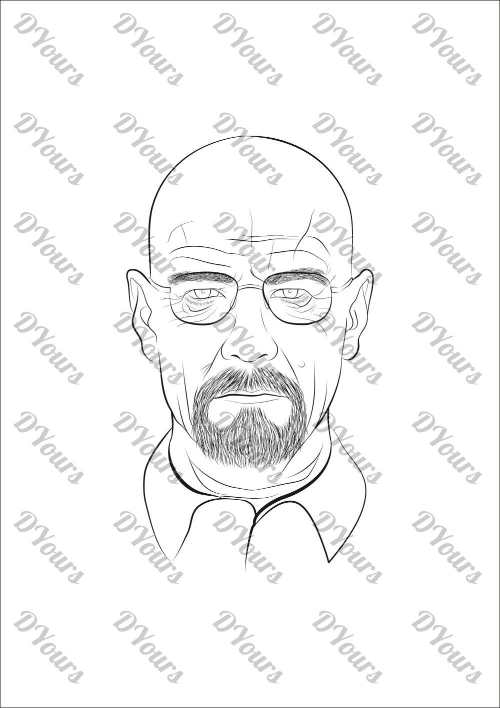 Walter White Breaking Bad Hand Drawn Unique Vector File svg