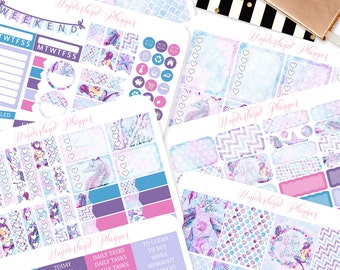 Watercolour Mermaid Kit - Sea Life Themed Planner Sticker Kit // 180+ Stickers // Perfect for Erin Condren Vertical Life Planner
