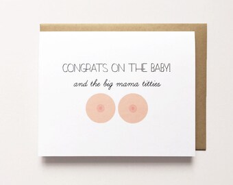 Funny new baby card, Naughty new baby card, Funny baby congrats card, Baby congrats card, Expecting baby card, Funny baby shower card