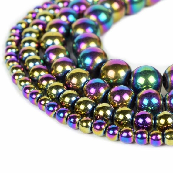 Rainbow Hematite Beads 4mm 6mm 8mm 10mm Loose Gemstone Round