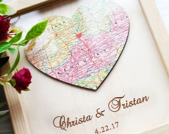 Heart Map Art Gift for Newlyweds Map gifts Custom City Print Gift for wife Home Decor Unique Gift for Couples Personalized Map Heart gift