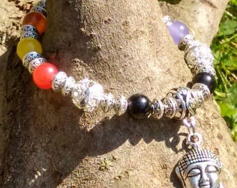SALE Chakra Bracelet, Stretch Bracelet, Reiki Bracelet, Buddha Bracelet, Chakra Jewelry, Crystal Bracelet, Gemstone Bracelet