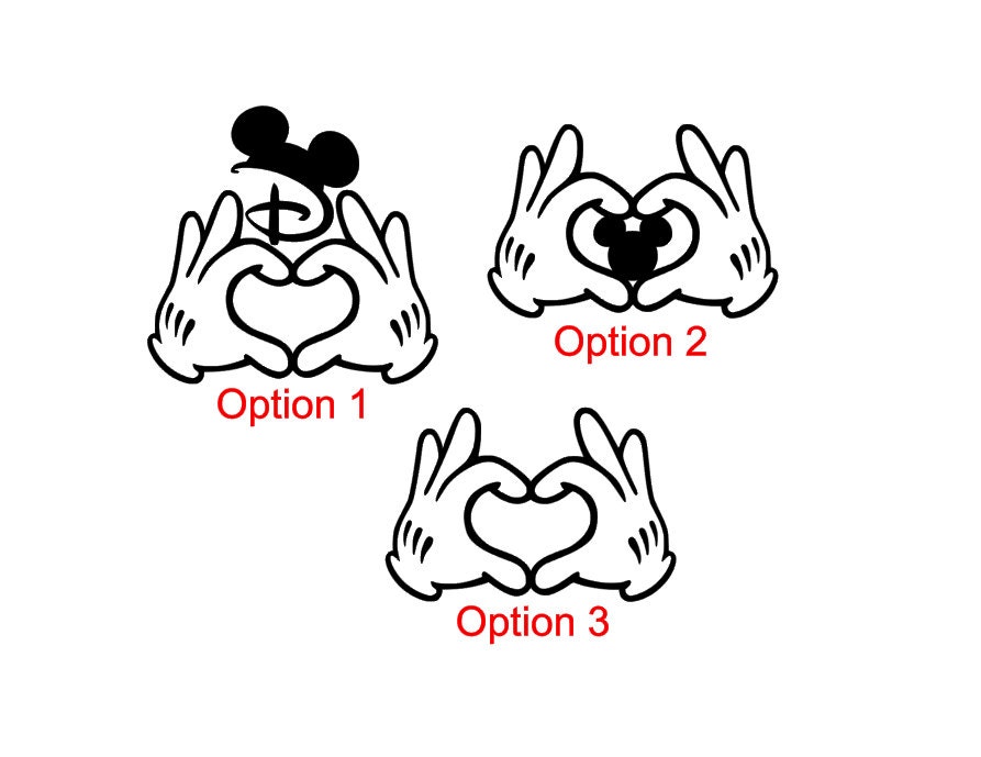 Disney Heart Mickey Gloves Cartoon Gloves Hand Heart