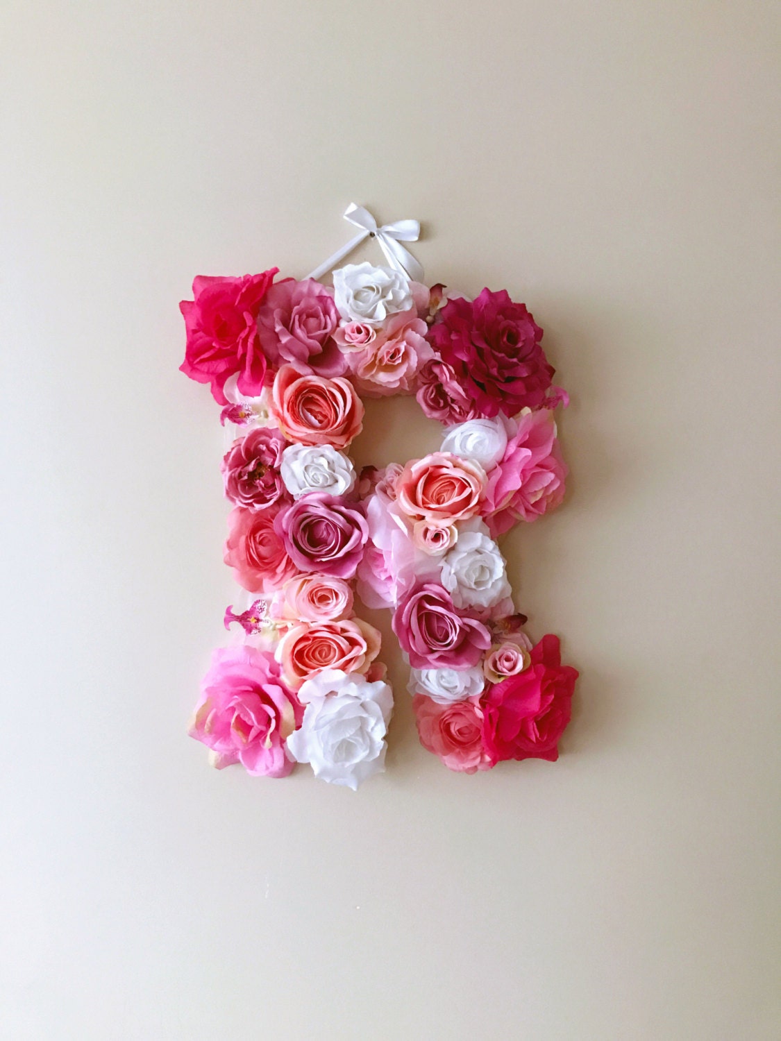 Pink nursery, Flower letter, 18'' Floral Letter, 1st birthday prop / Personalized nursery wall decor, Baby shower, Photography Prop,Wall art