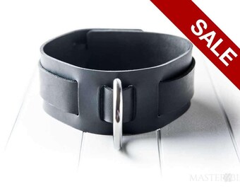 Bdsm collar, Bondage Collar, Leather Collar, slave collar, black leather collar, leather choker, black bondage collar COLL-002