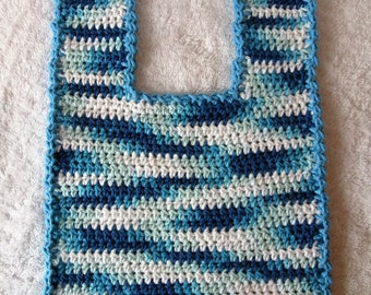 Crochet Baby Bib, Blue Baby Bib, Baby Bib, Blue Baby Bib, Cotton Baby Bib, Crochet Toddler Bib, Crochet Cotton Bib, Baby Shower Gift