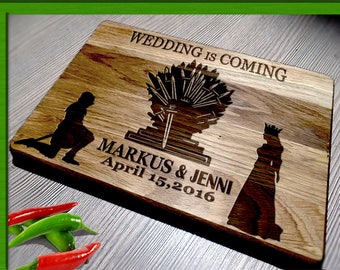 game of thrones wedding / wedding is coming / Cutting Board Wedding Gift / game of thrones cutting board / wedding cutting board