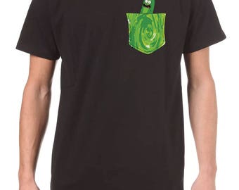 Pickle Rick Portal Pocket Men's T-Shirt, Rick & Morty T-Shirt Season 3
