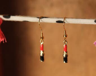 Red Lipstick Earrings, Chanel Earrings, Lipstick Earrings, Makeup Earrings, Beauty Earrings