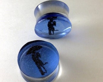 5/8 Inch / 16 mm Plugs / Custom Plugs / Plugs / Cute Ear Plugs / Blue Ear Plugs / Plug Earrings