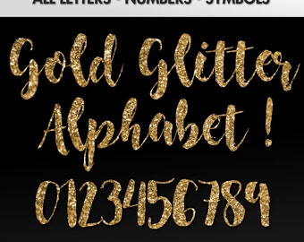 Gold glitter letters | Etsy