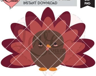 Cute Turkey SVG EPS DXF png jpg cutting file and clip art | Thanksgiving cut file with commercial use