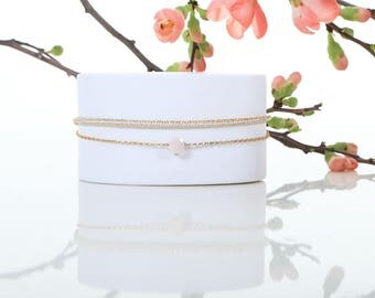 Gienah Cygni - Pink Opal woven bracelet