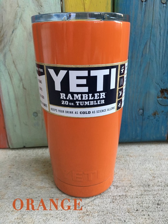 PowderCoated Yeti Rambler Orange 20oz Yeti