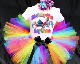 Trolls Birthday Outfit, Trolls Tutu, Trolls Shirt, Trolls Hair, Girls Birthday, Trolls Birthday, Troll TShirt, Troll Personalized Shirt