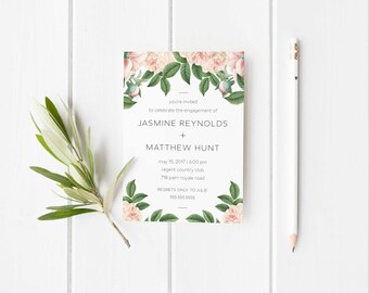 Engagement Party Invitation Template -Bridal Shower Invitation Printable-Party Invitation Printable Template -Custom Wedding Shower Invites