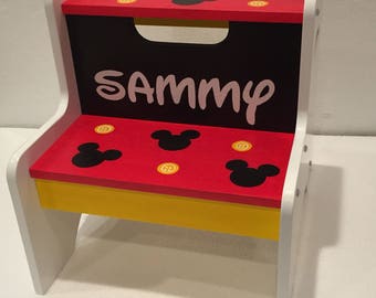 Mickey Mouse kids step stool - Mickey Mouse furniture - Mickey Mouse nursery - Mickey mouse gift - Mickey Mouse kids
