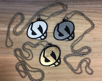Pokémon Team Skull Plumeria Cosplay Necklace, Team Skull Symbol Keychain or Necklace (various colored acrylic, laser-cut)