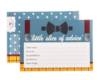 Baby Advice Cards, Fantastic Mr Baby theme, baby shower game, baby shower advice card, set of 10 cards, baby boy, blue cards