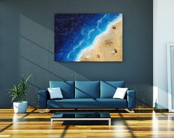 Abstract Painting, Large canvas Painting, Beach Painting, Ocean painting, Wall art, Sea painting, contemporary decor, beach decor, Painting