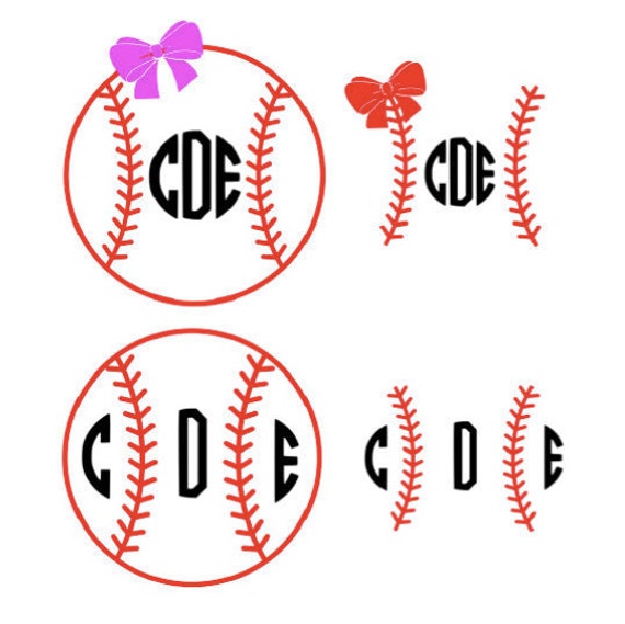 Download Softball Stitches Monogram Frame SVG DXF Cut Files Instant ...