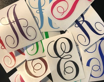 Initial Font Decal | Vinyl Letter | Single Monogram Decal | Vinyl Letter Sticker