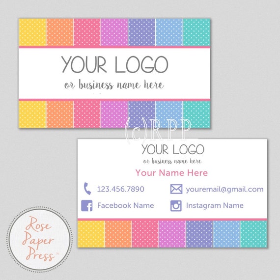 Business Cards Polka Dots Custom Printable Business Card
