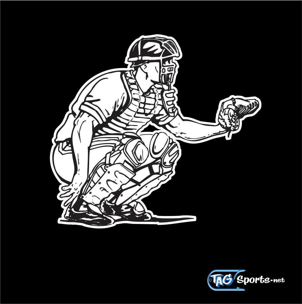 Baseball Decalbaseball Catcher Decal Baseball Catcher