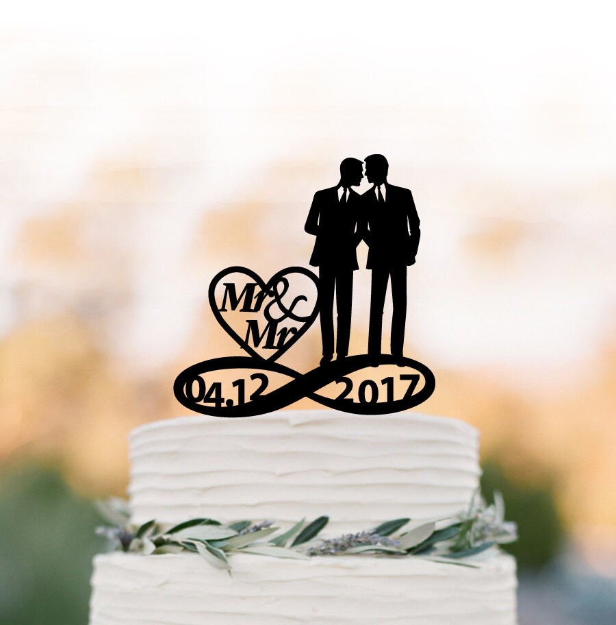 Mr And Mr Wedding Cake Topper For Gays Custom Date In 