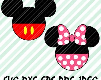 Mickey Minnie Mouse SVG DXF Eps Pdf Vector Cuttable File Cricut Cameo Silhouette Vinyl Cut File Screen Printing Disney Printable Design