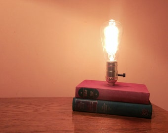 Items similar to Globe Book Lamp - unique handmade lamp made from a ...