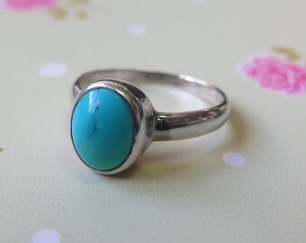Turquoise Ring, 925 sterling silver, Turquoise, december birthstone, Turquoise blue, gemstone ring, birthstone jewelry, birthstone ring