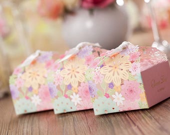 50 Spring Flowers Wedding Favor Gift Boxes DIY Pink Floral Favors Red 50 Spring Flowers Wedding Favor Gift Boxes DIY Pink Floral Favors Red