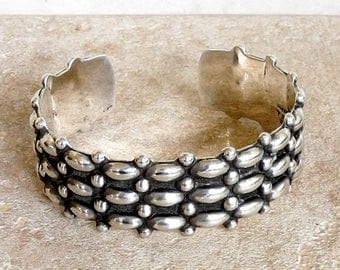 Vintage Taxco Cuff Bracelet - Taxco Bracelet - Mexico Sterling Silver - Sterling Silver Cuff - Vintage Sterling Cuff - Roca Fine and Dandy