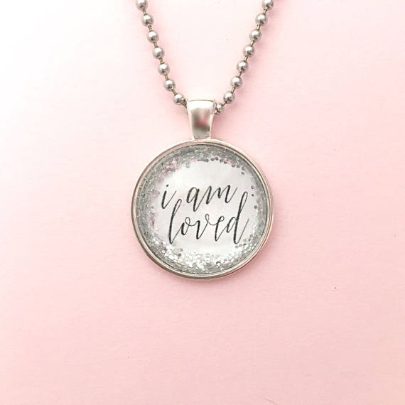 I am Loved Pendant Necklace Charm Boho Chic Minimalist Beach