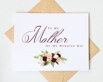 To My Mother on My Wedding Day Card | To My Mom on My Wedding Day | Day of Wedding Cards | Style #LGW2172