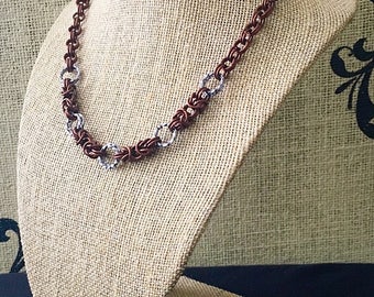 Chainmaille Necklace Byzantine Pattern