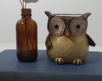 Vintage owl candle holder
