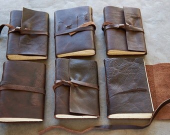 5x7 - Rugged Character - Leather Journal or Sketchbook - Initials Optional