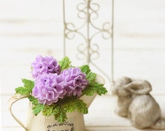 Dollhouse Miniature Flowers- Purple Hydrangeas