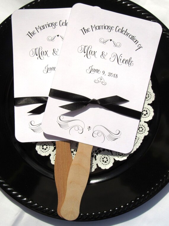 Unique Wedding Fans | Wedding Hand Fans | Wedding Favor Fans | Black and White Wedding Fans | Wedding Fans | Personalized Fans | Il_570xn
